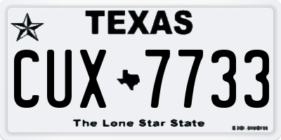 TX license plate CUX7733