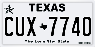TX license plate CUX7740