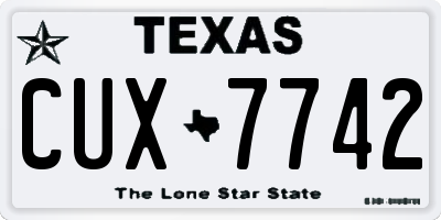 TX license plate CUX7742