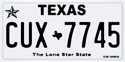 TX license plate CUX7745