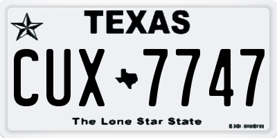 TX license plate CUX7747