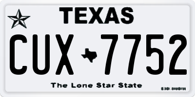 TX license plate CUX7752