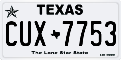 TX license plate CUX7753