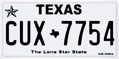 TX license plate CUX7754