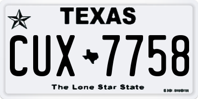 TX license plate CUX7758
