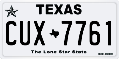 TX license plate CUX7761