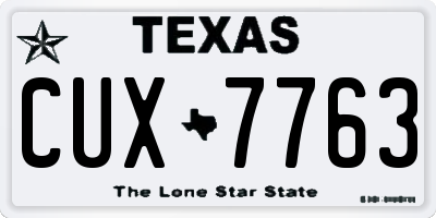 TX license plate CUX7763