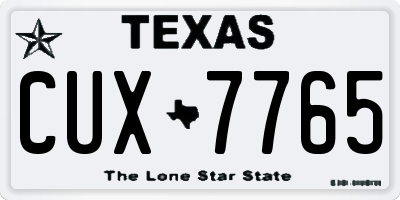 TX license plate CUX7765