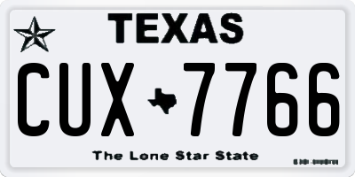 TX license plate CUX7766