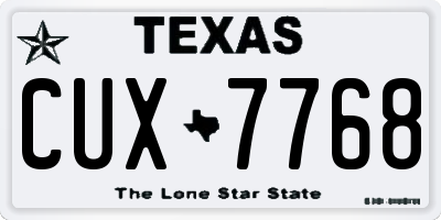 TX license plate CUX7768
