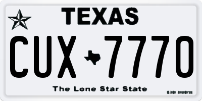 TX license plate CUX7770