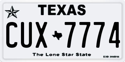 TX license plate CUX7774
