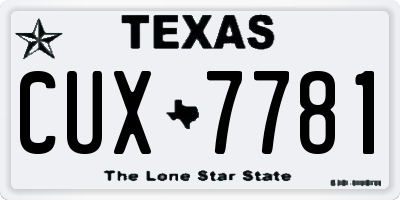 TX license plate CUX7781