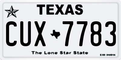 TX license plate CUX7783