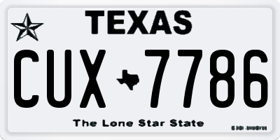 TX license plate CUX7786