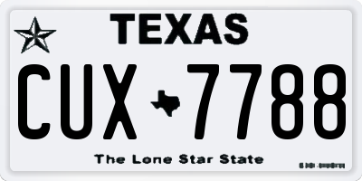 TX license plate CUX7788