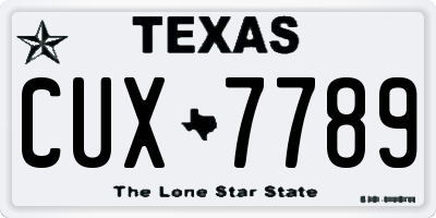 TX license plate CUX7789