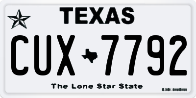 TX license plate CUX7792