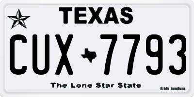 TX license plate CUX7793