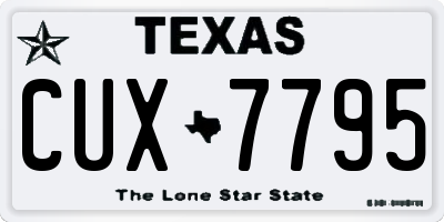 TX license plate CUX7795