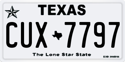 TX license plate CUX7797