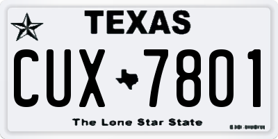 TX license plate CUX7801