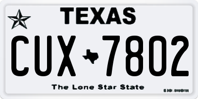 TX license plate CUX7802