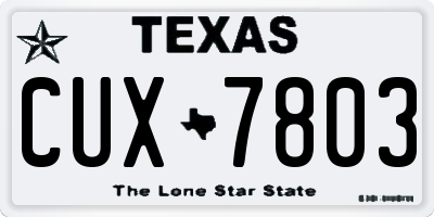 TX license plate CUX7803