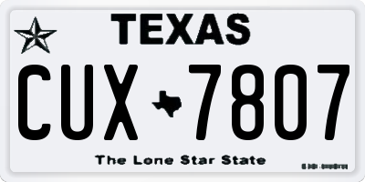 TX license plate CUX7807