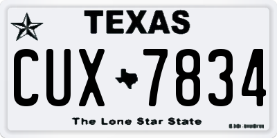 TX license plate CUX7834