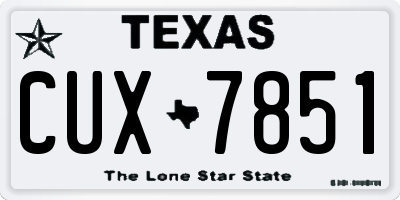 TX license plate CUX7851