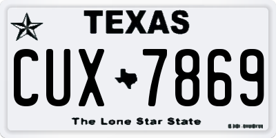 TX license plate CUX7869