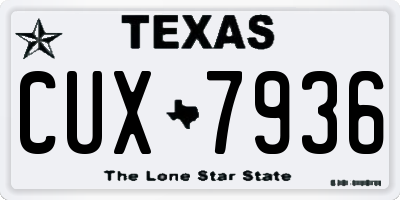 TX license plate CUX7936
