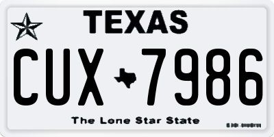 TX license plate CUX7986