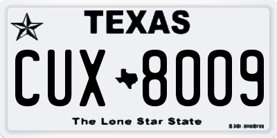 TX license plate CUX8009