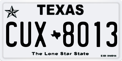 TX license plate CUX8013