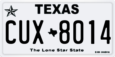 TX license plate CUX8014