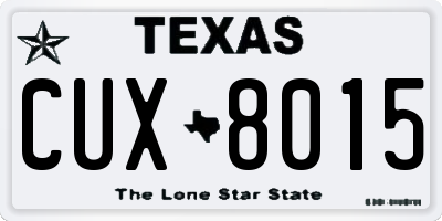 TX license plate CUX8015