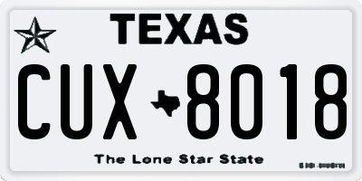 TX license plate CUX8018