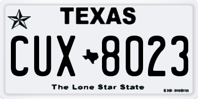 TX license plate CUX8023
