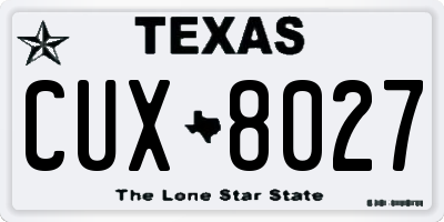 TX license plate CUX8027
