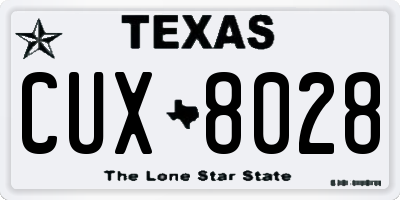 TX license plate CUX8028