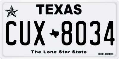 TX license plate CUX8034