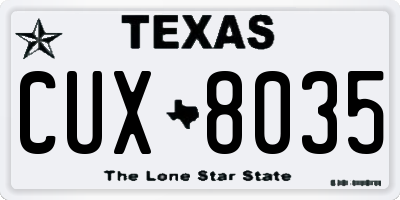 TX license plate CUX8035
