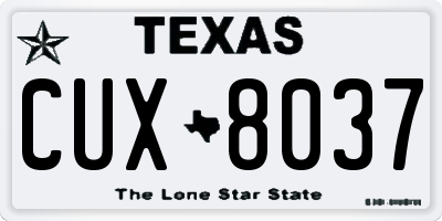TX license plate CUX8037