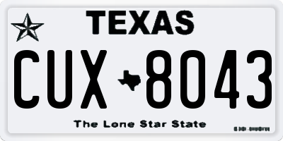 TX license plate CUX8043