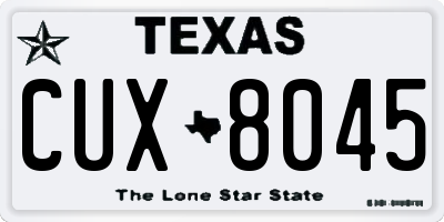 TX license plate CUX8045