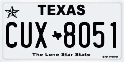 TX license plate CUX8051
