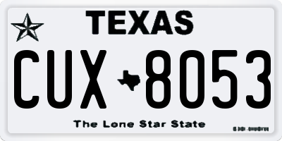 TX license plate CUX8053