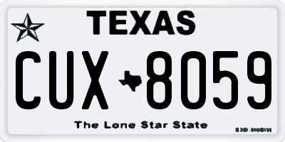 TX license plate CUX8059